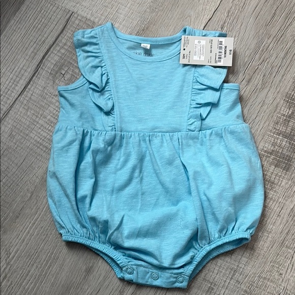 okie dokie Other - Okie Dokie Blue Ruffle Bodysuit
